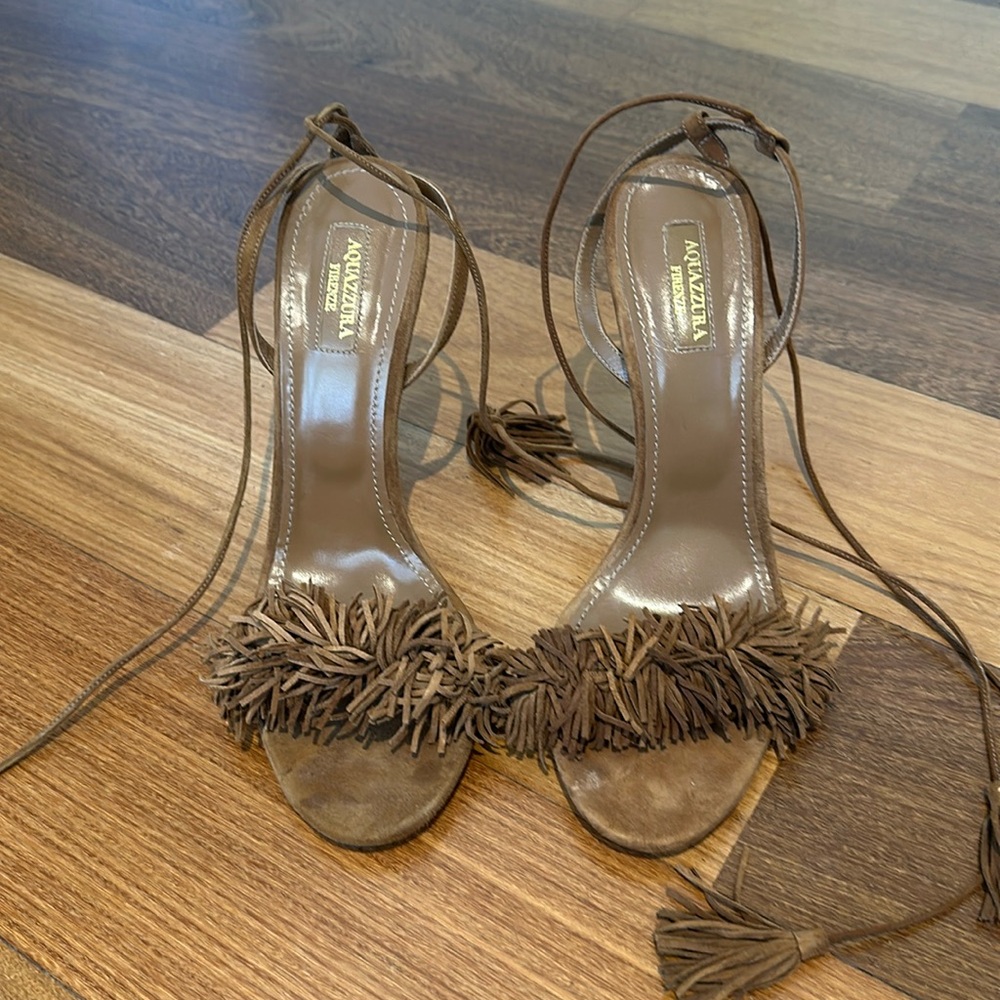 Aquazzura Brown Suede Sandals - Like New
